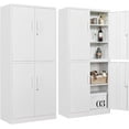 thumbnail image 1 of SISESOL Metal Storage Cabinets with Doors And Shelves, 71'' Garage Cabinet Locking, Adjustable Layers For Home Gym, bathroom, kitchen, office, White, 1 of 8