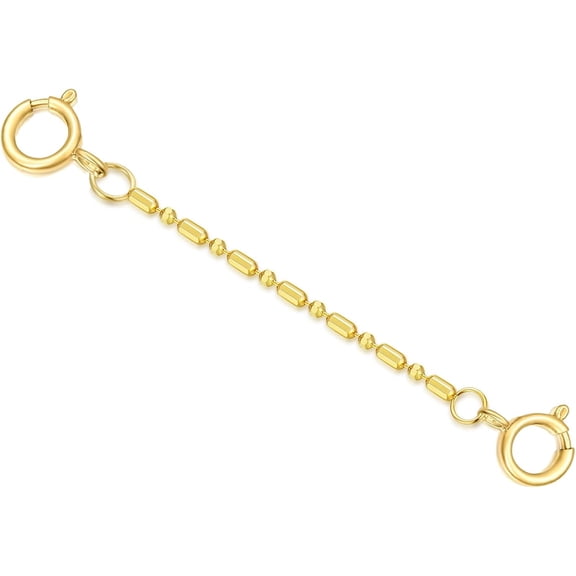 SISGEM 1"/2"/3"/4"/5" Necklace Extender Chain with Double Spring Clasp 14K Yellow Gold Necklace Extender Bracelet Anklet Extension Chain Necklace Bracelet Extender 14K Gold
