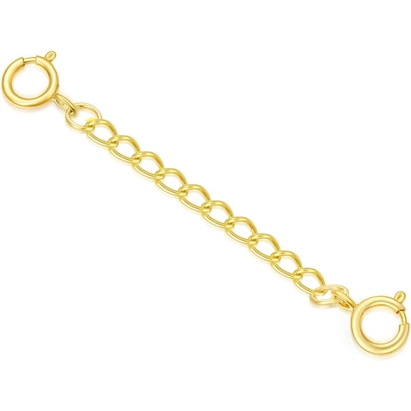 SISGEM 10k Real Gold 1"/1.5"/2"/3"/4" Necklace Extender Chain, Durable Strong Removable Gold Chain Extender, 10k Gold Adjustable Extension Chain for Necklace Bracelet Anklet