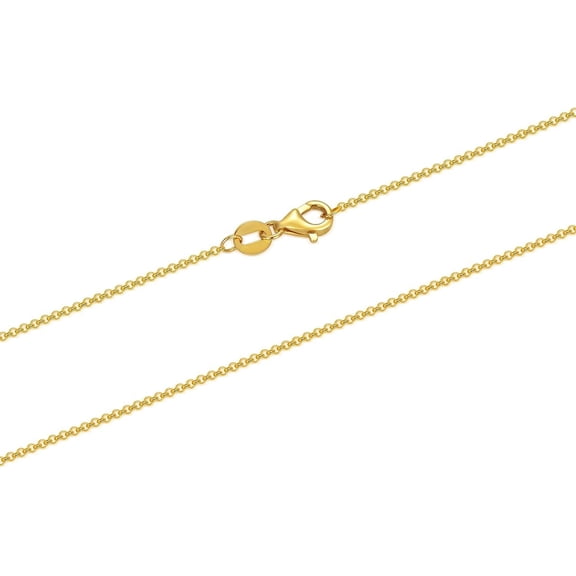 SISGEM 10k Yellow Gold 0.8mm-1.7mm Cuban Link Curb Chain/Rolo Chain/Round Chopin Chain/Paper Clip Chain Necklace, Thin Lightweight 10k Gold Chain Necklace