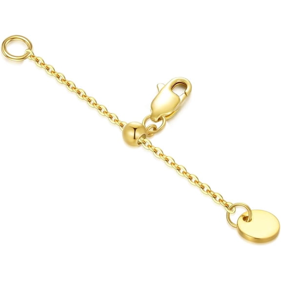 SISGEM 14k Gold Necklace & Bracelet Extender Chain, 1"/1.5"/2"/3"/4"/5" Durable Removable Gold Extension Chain