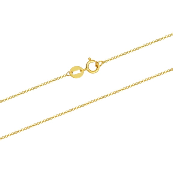 SISGEM 14k Yellow Gold 0.8mm-1.5mm Thin Gold Chain Necklace with Spring Clasp, Cable Chain/Cuban Link Curb Chain/Rope Chain/Rolo Chain/Round Chopin Chain Necklace