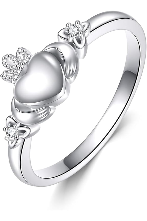 925 Sterling Silver Claddagh Ring/Celtic Knot Ring for Women, Irish Wedding Rings, Celtic Knot Irish Jewelry for Women