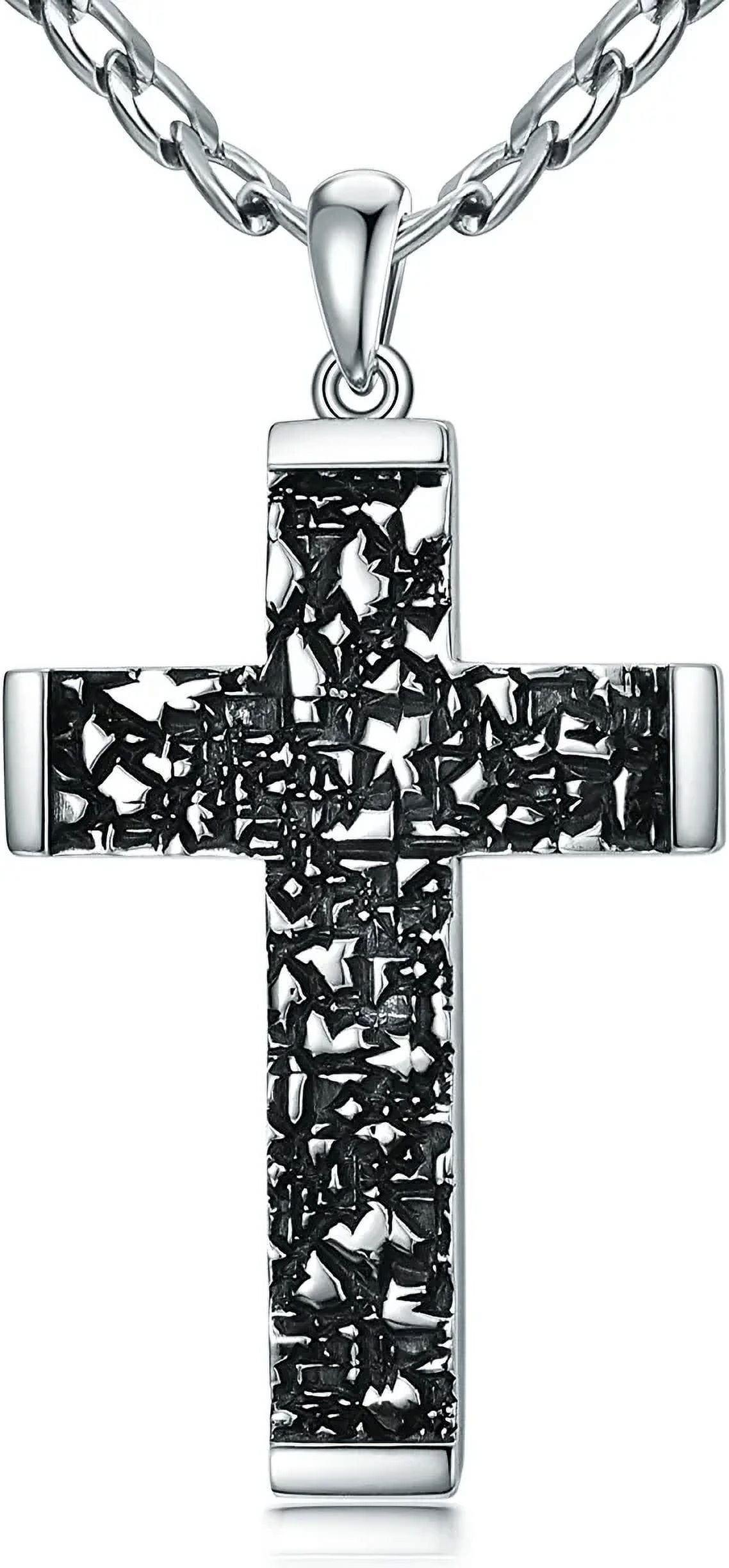 SISGEM 925 Sterling Silver Cross Necklace for Men & Boys Delicate
