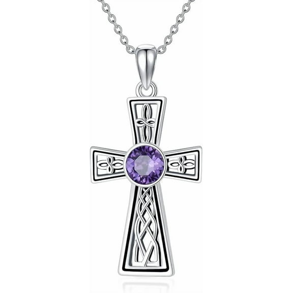 SISGEM 925 Sterling Silver Cross Necklace for Women Cross Pendant Jewelry for Her