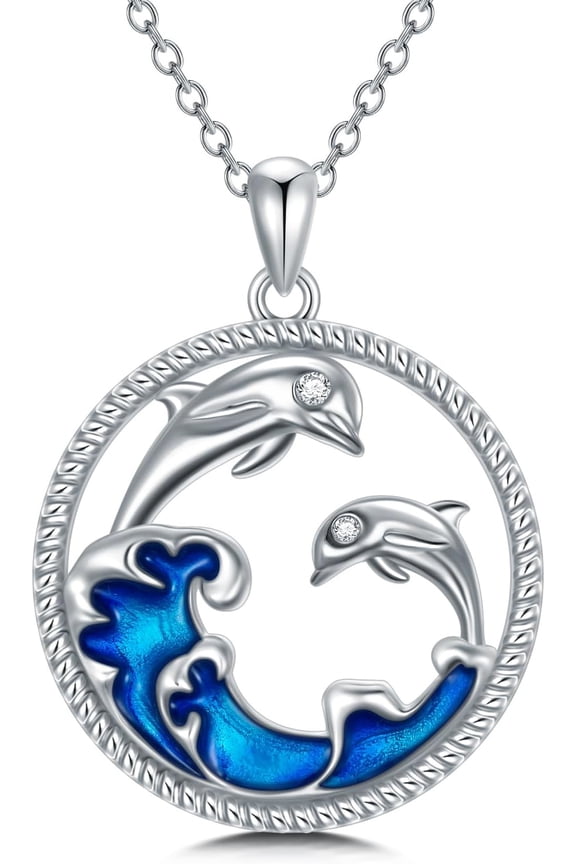 925 Sterling Silver Lab Grown Diamond Butterfly/Cat/Dolphin/Horse/Penguin/Dragonfly/Bird/Starfish Necklace, Animal Necklace Jewelry,Birthday Gift for Women,with 18"+2" Chain