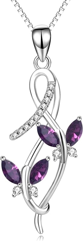SISGEM Anniversary Jewelry Gifts for Her, 925 Sterling Silver Infinity Butterfly Pendant Necklace with Birthstone Crystal from Austria, Birthday Christmas Jewelry for Women 18 Inches (Gift Box)