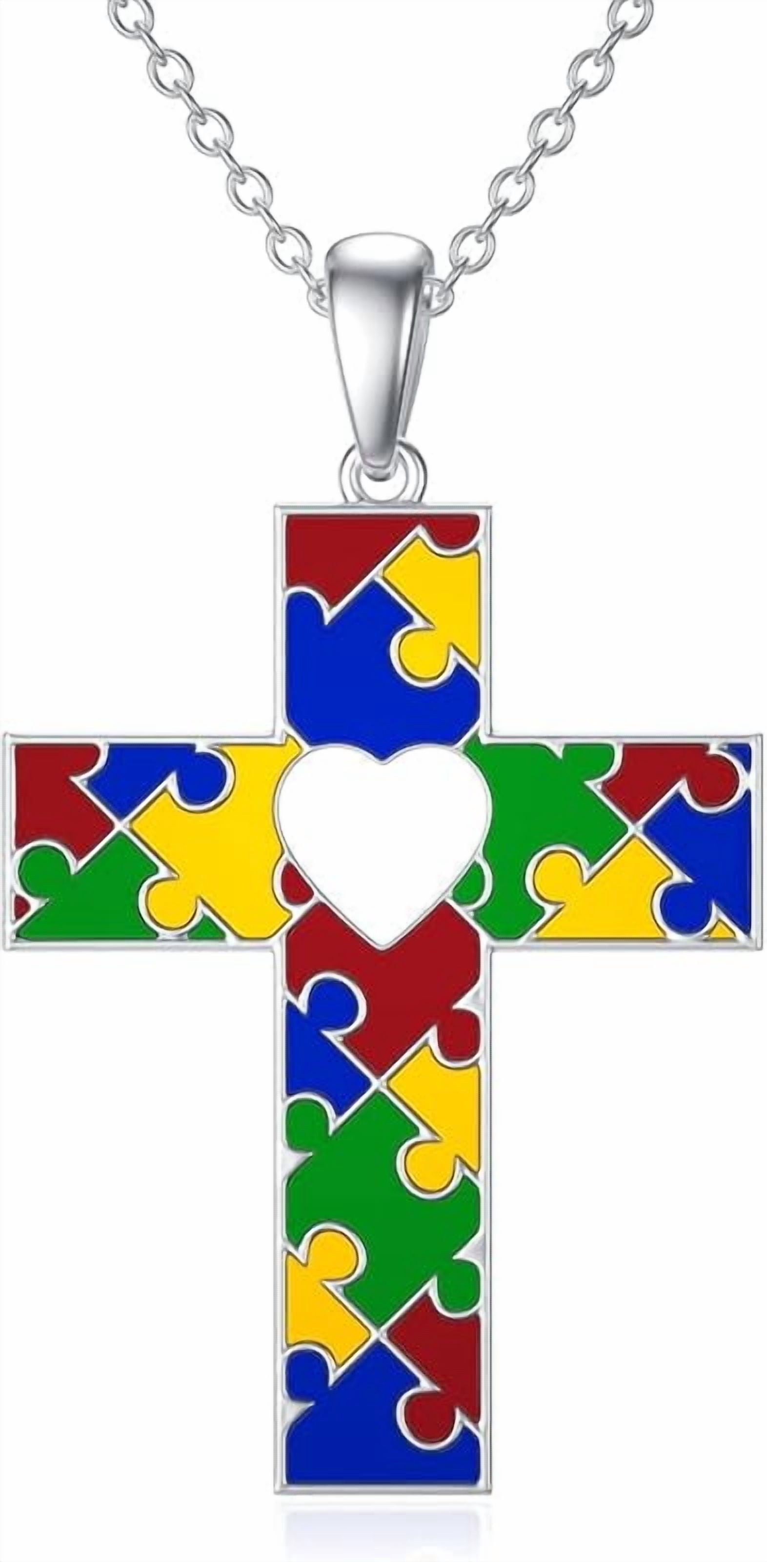 SISGEM Autism Awareness Ribbon Necklace 925 Sterling Silver Gifts for ...