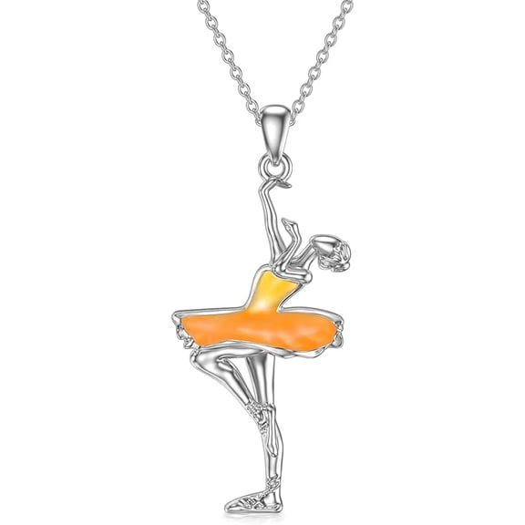 SISGEM Ballerina Necklace 925 Sterling Silver Dancer Jewelry Gift for Women s Christmas