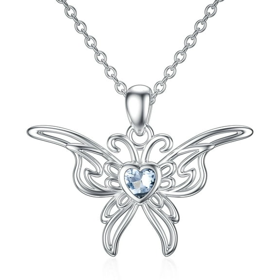 SISGEM Butterfly Necklace 925 Sterling Silver Butterfly Pendant Jewelry Gifts for Women