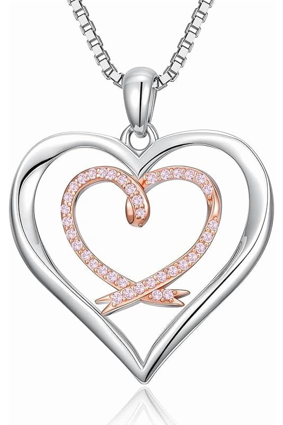 Breast Cancer Survivor Heart Pendant Necklace 925 Sterling, Sterling Silver