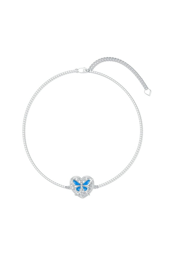 Butterfly Bracelet for Women Sterling Silver Butterfly Bracelet with Natural Turquoise Western Jewelry Gifts for Women Girls