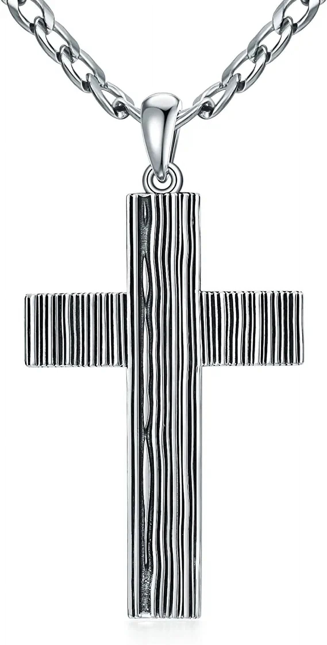 SISGEM 925 Sterling Silver Cross Pendant Necklace Cross Jewelry for Men
