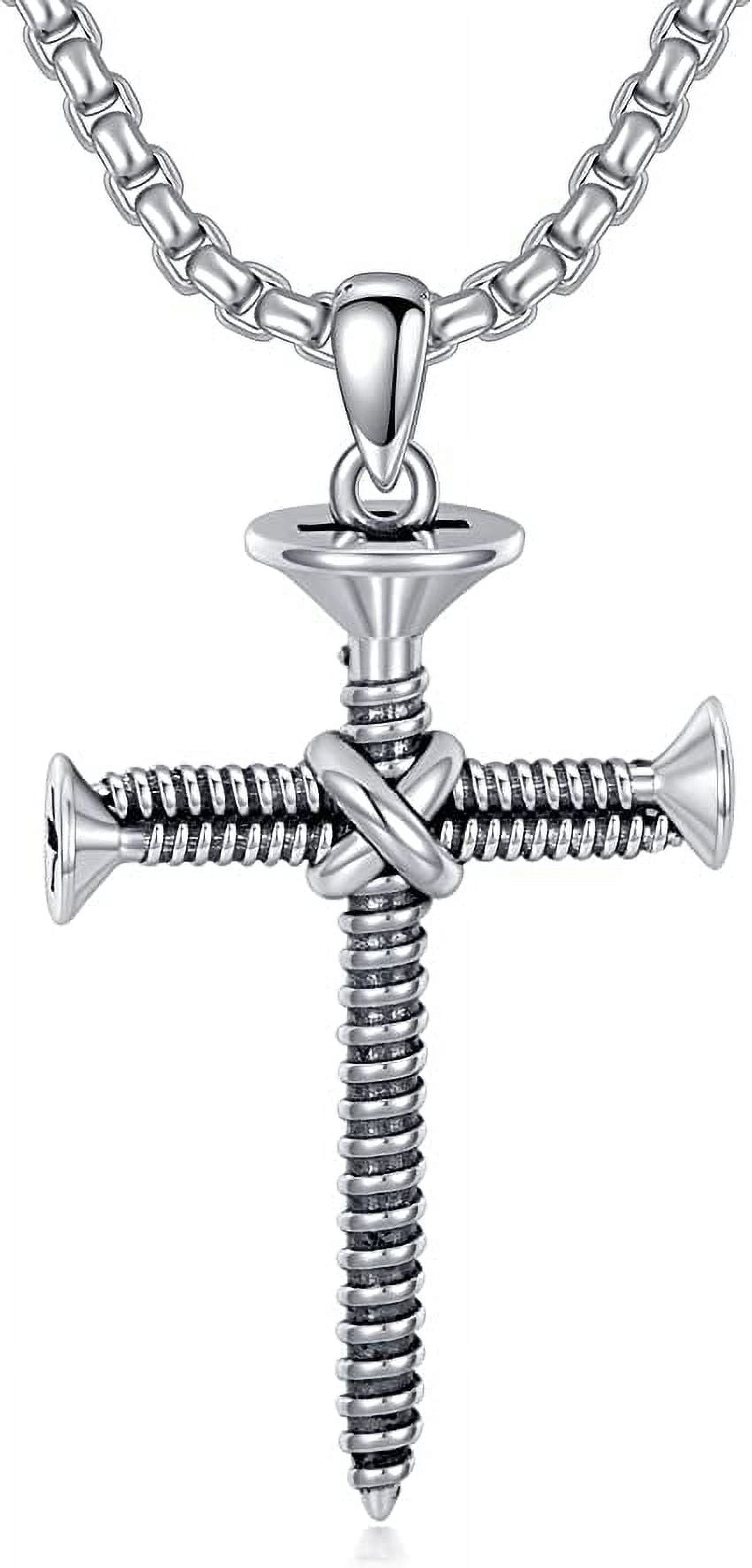 SISGEM Cross Necklace 925 Sterling Silver Cross Pendant Necklace for Men Father