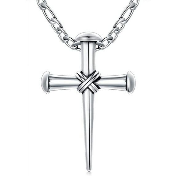 SISGEM Cross Necklace Sterling Silver Cross Pendant Necklace for Christians Mens Boys