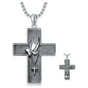 SISGEM Cross Necklace Sterling Silver Cross Pendant Necklace for Christians Mens Boys