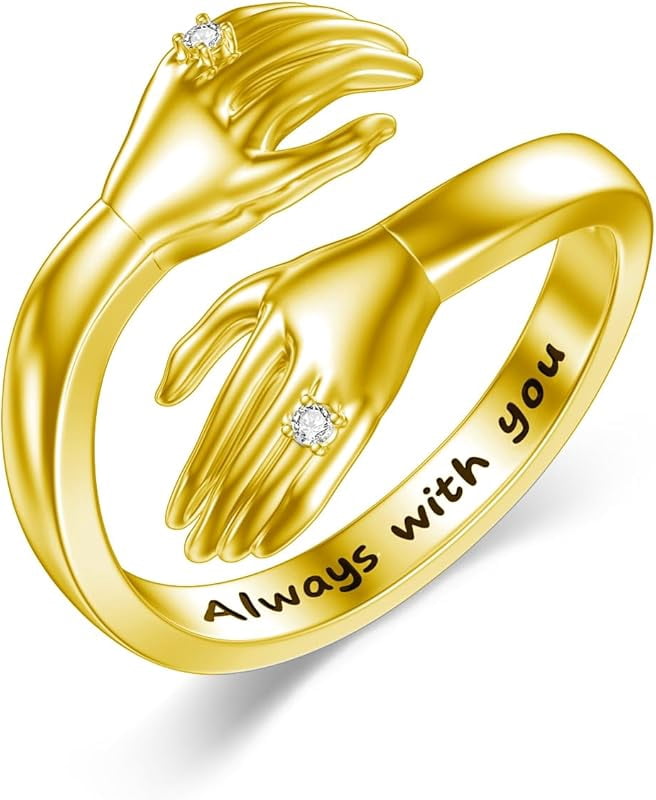 Hug Type Rings SISGEM Diamond Hug Ring for Women 925 Sterling Silver Always With You ...