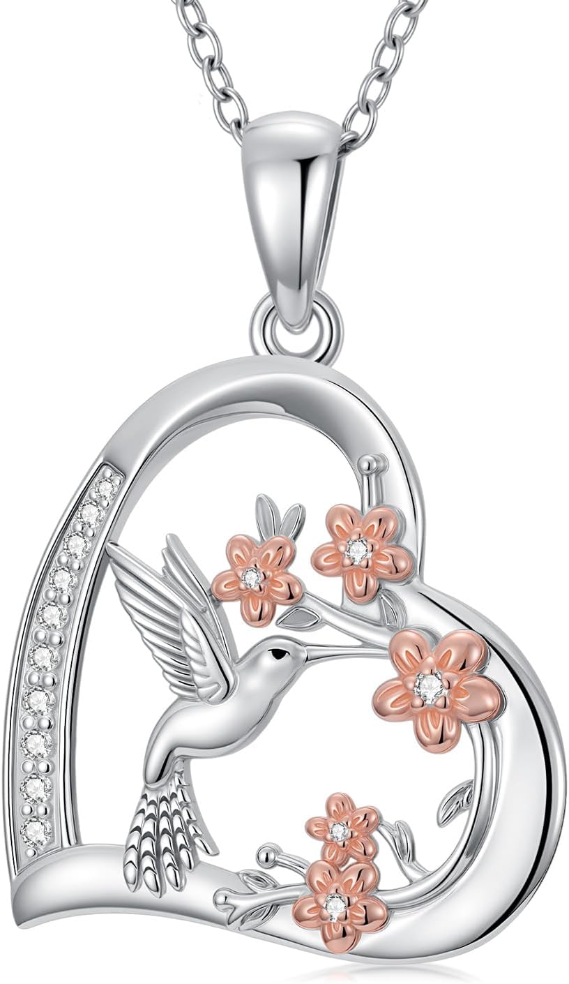 Hummingbird Jewelry Set - 925 Sterling Silver Pendant Necklace, Ring & Earrings For Women - View #2