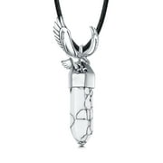 SISGEM Eagle Pendant Necklace with Gemstone 925 Sterling Silver Eagle Necklace for Men Women