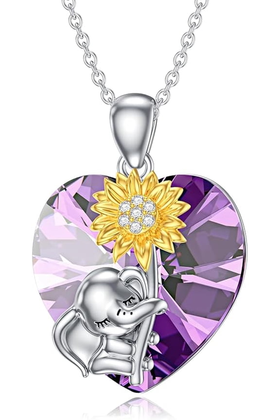 Elephant Necklace 925 Sterling Silver Elephant Pendant Jewelry for Women Christmas Birthday Gifts