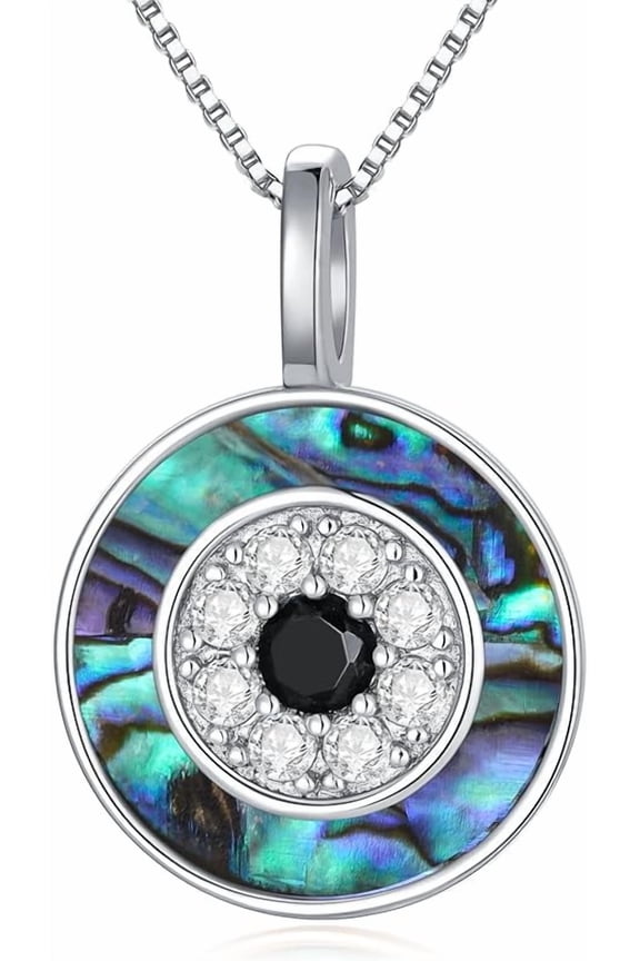 Evil Eye Necklace for Women 925 Sterling Silver Greek Protection Evil Eye Necklaces Jewelry Amulet Gift for Women
