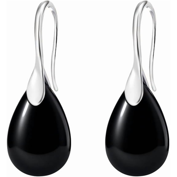 SISGEM Genuine Large Teardrop Gemstone statement Earrings for Women Drop 925 Sterling Silver Dangling Earring Jewelry for Her Wife Mother