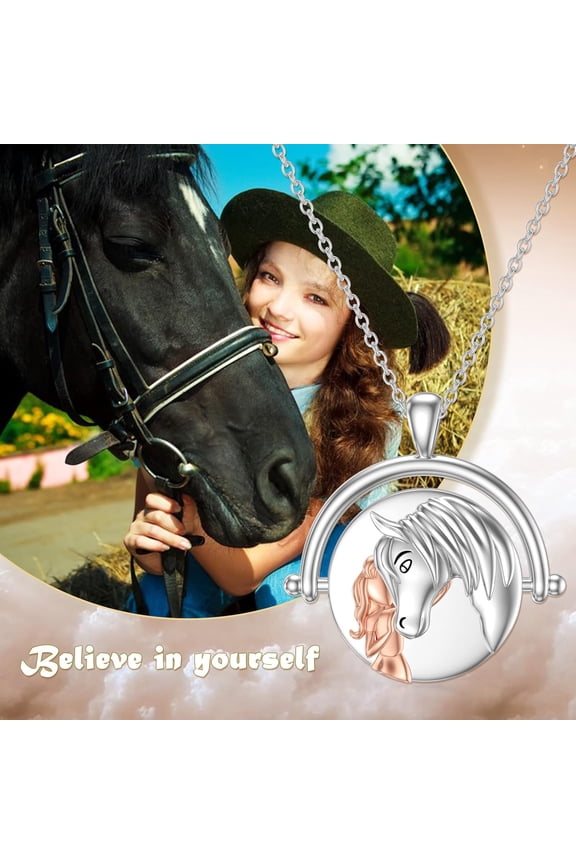 Horse Necklace Sterling Silver Horse Pendant Necklaces Birthday Gift for Women (Horse)