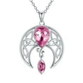 thumbnail image 1 of SISGEM Necklace Sterling Silver Celtic Crescent Moon Goddess Pendant Irish Good Luck Necklace with Birthstone Crystal, Celtic Jewelry Gift for Women Mom Wife, 1 of 6