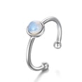 thumbnail image 1 of SISGEM Natural Opal Stone Ring 925 Sterling Silver Birthstone Adjustable Ring for Women Christmas Gifts, 1 of 7