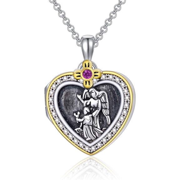 SISGEM Personalized Sunflower/Evil Eye/Guardian Angel Photo Locket Necklace That Holds 2 Pictures Sterling Silver Customized Heart Shaped Photo Locket Necklace for Women