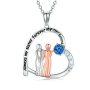 SISGEM Sisters Gifts for Sisters Sterling Silver Sisters Heart Necklace Always My Sister Forever My Friend Christma Birthday Jewelry Gifts for Sisters