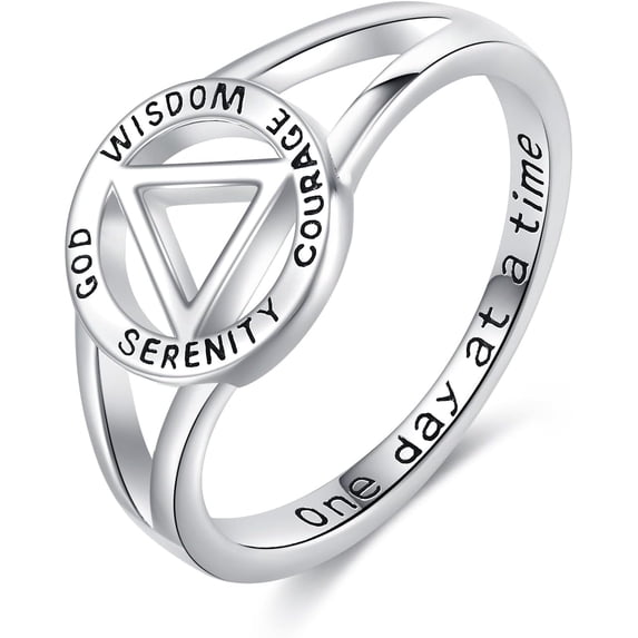 Addiction Recovery Rings SISGEM Sobriety Rings for Women AA Ring Sobriety Gifts 925 Sterling ...