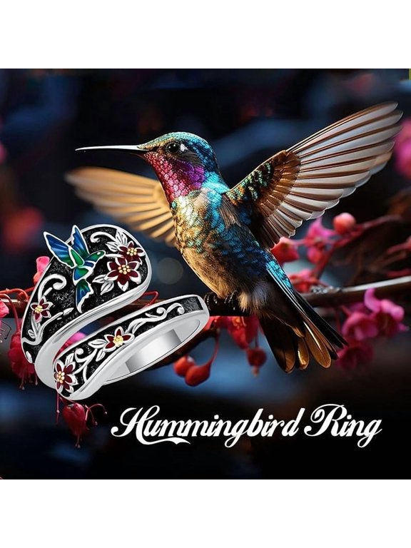 Spoon Ring for Women 925 Sterling Silver Spoon Rings Adjustable Oxidized Vintage Thumb Rings Sunflower Hummingbird Butterfly Bee Cardinal Jewelry Gifts for Women Men