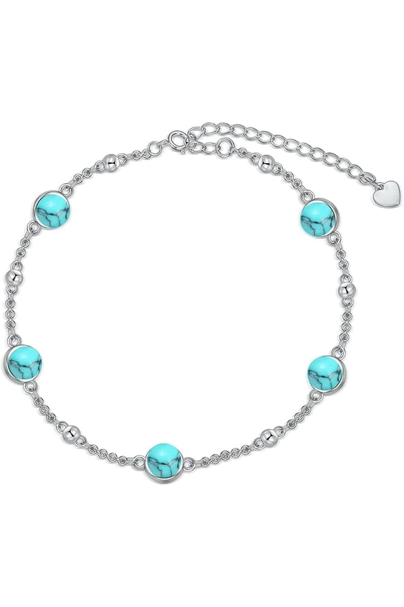 Sterling Silver Rainbow Planet Galaxy Anklet, Multicolor Crystals from Austria, Ankle Bracelet Foot Bracelet for Women Anniversary Birthday Sister Wife Jewelry Gifts