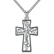 SISGEM Valentine Day Gifts Sterling Silver Cross Pendant Necklace, Baseball Necklace for Mens Boys