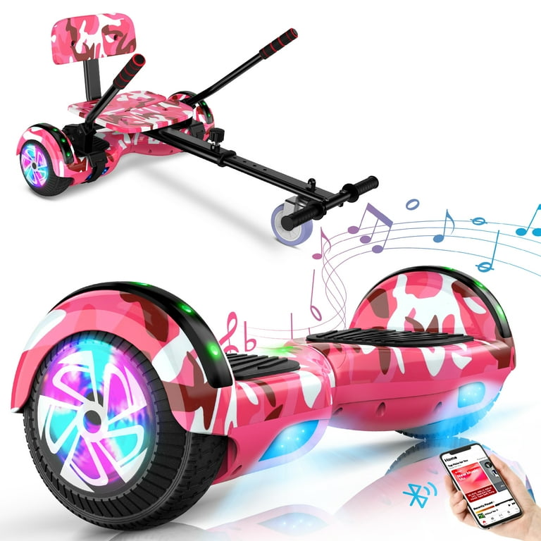 SISIGAD 6.5 Kids Bluetooth Hoverboard with Seat LED Wheel All Terrain UL Certified 200 lb 10 MPH 10 Miles Walmart