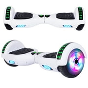SISIGAD 6.5" Two-Wheel Self Balancing Hoverboard with Bluetooth and LED Lights Electric Scooter Hoverboard for Kids White