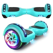 SISIGAD Bluetooth Hoverboard with LED Lights, 6.5 In. Hover Board Self Balancing Scooter, Suit for Adults and Kids, Green