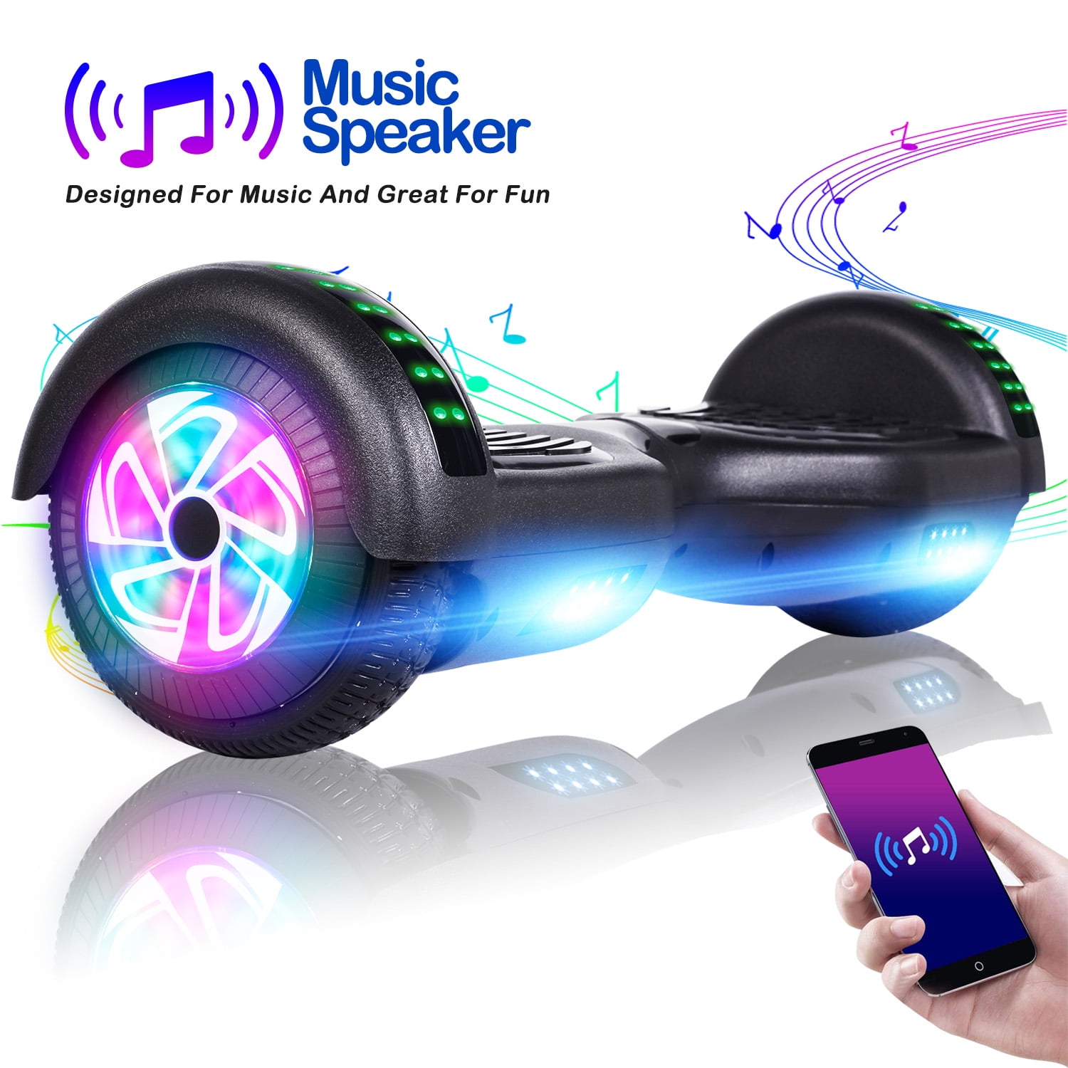 SWAGTRON Swagboard HERO Hoverboard Dual 250W High Torque Motors Automatic Self Balancing UL2272 Compliant Lithium Free Battery with SentryShield Quantum Protection Walmart