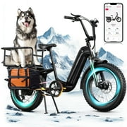 SISIGAD Electric Bike for Adults, Removable Battery Max Range 80Miles & 28MPH E Mountain Bike, 20''×4.0" Fat Tire Ebike, Fast Cargo Ebikes, Commute Electric Bicycle 48V/2AH UL2849