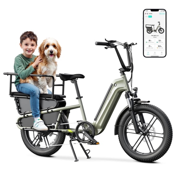 SISIGAD Electric Bike for Adults, Peak 1500W Motor, E Mountain Bike, 20'' Fat Tire Ebike, Fast Cargo Ebikes, Electric Bicycle 48V/15Ah UL2849