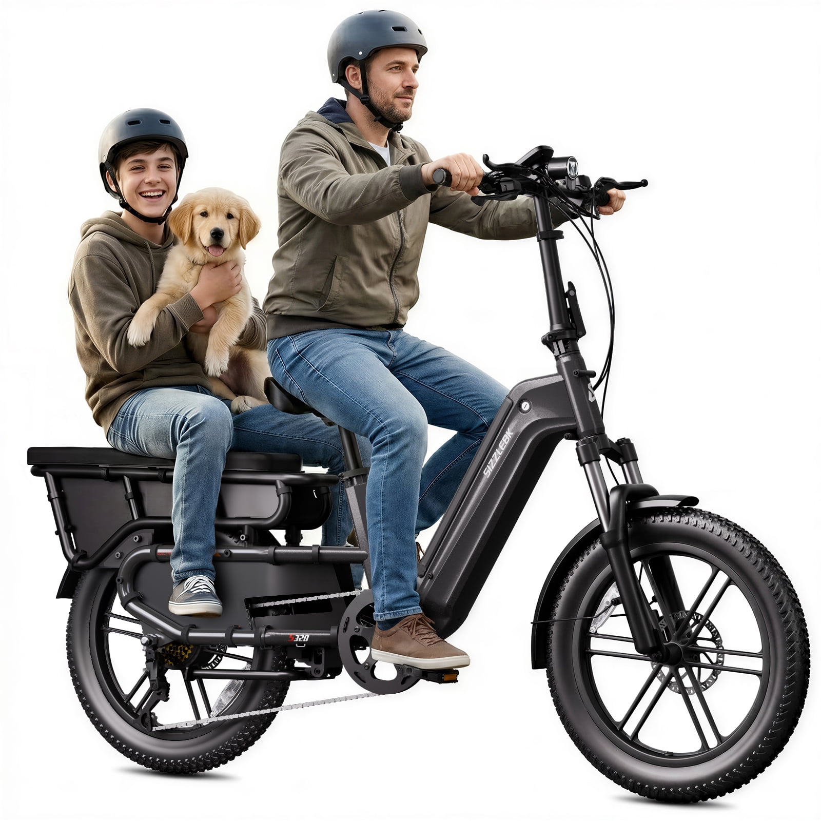 SISIGAD Electric Bike for Adults, 750W Motor, 20'' Fat Tire , Cargo Ebikes, 48V/15Ah Battery, Tested to UL2849 Standard by SGS