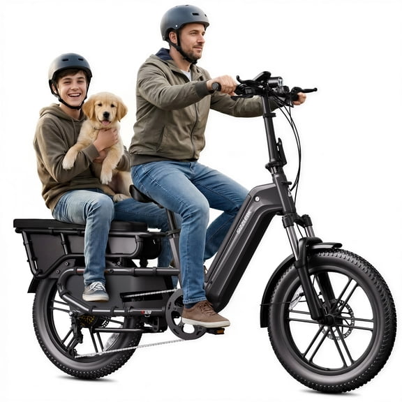 SISIGAD Electric Bike for Adults, 750W Motor, 20'' Fat Tire , Cargo Ebikes, 48V/15Ah Battery, Tested to UL2849 Standard by SGS
