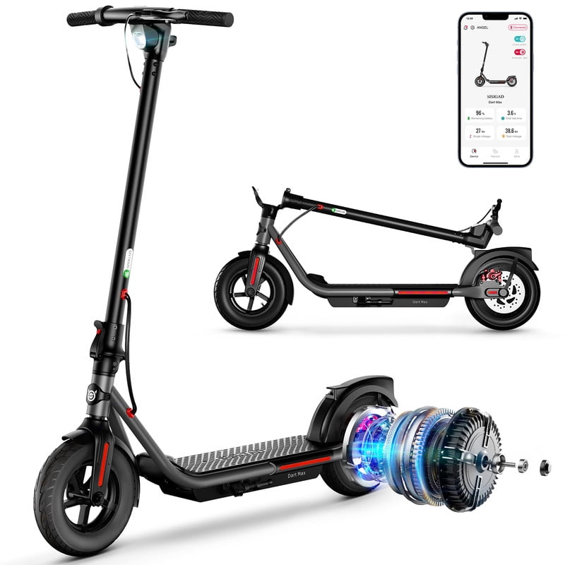 SISIGAD Electric Scooter, Peak 500W Motor up to 23 Mph and 30 Miles, Folding E Scooter for Teens Adults up to 220 lbs