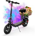 SISIGAD Electric Scooter with Seat 12" Pneumatic Tires, Peak 600W Motor