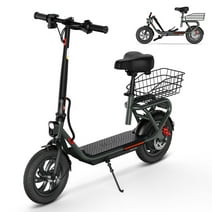 SISIGAD Electric Scooter for Adults with Seat, 30 Miles Long Range & 16 Mph Power by 500W Motor, 12" Pneumatic Tire & Height Adjustable Seat