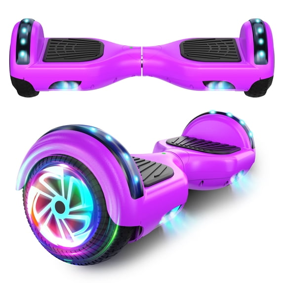 SISIGAD Hoverboard for Kids, 6.5" Bluetooth Hoverboard with LED Lights, 36V/2AH, 300W Dual Motor, 6-10mph Max Speed for 6-14 Years Old, UL2272