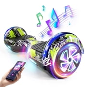 SISIGAD Hoverboard, 6.5 Two Wheel Hoverboard with LED Lights, 6.2 Mph Top Speed Self Balancing Scooter for Kids, Teens and Adults, Black Gray