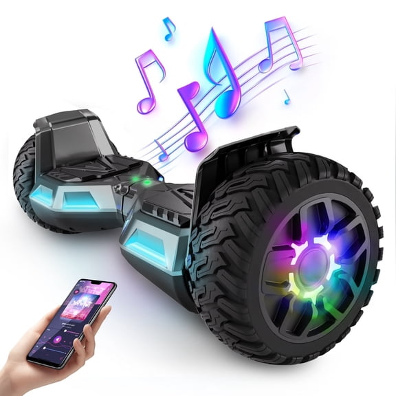 SISIGAD Hoverboard, 8.5" Tire, 500W Powerful Motor Hover Board with LED Lights, 8.5" All Terrain Self Balancing Electric Scooter for Teen