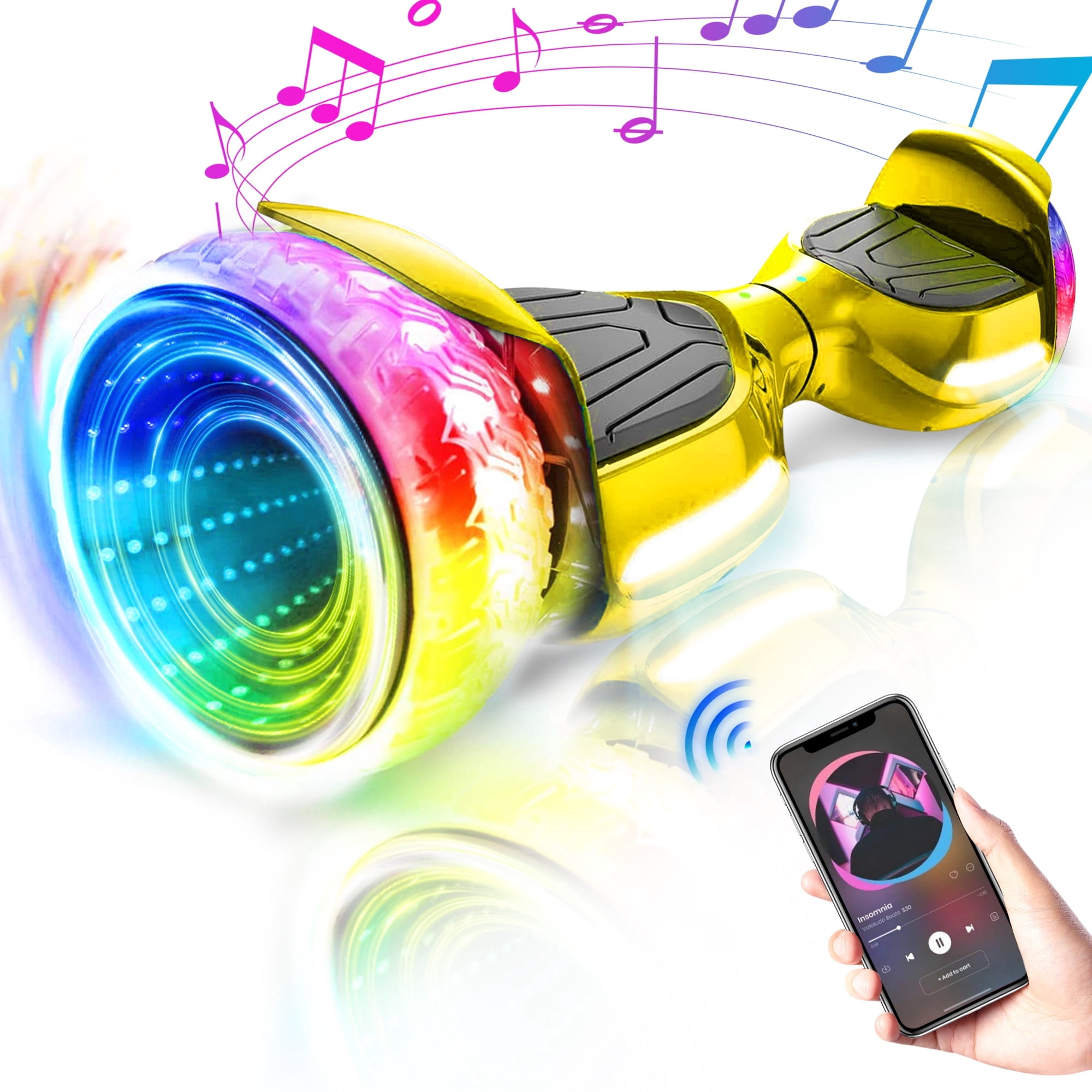 B2 Light Up 3-Wheels Scooter With Bluetooth Control For Age 3-8